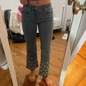 Michael Kors bootcut jeans with gold and white detailing - 2000s vibes NWOT
